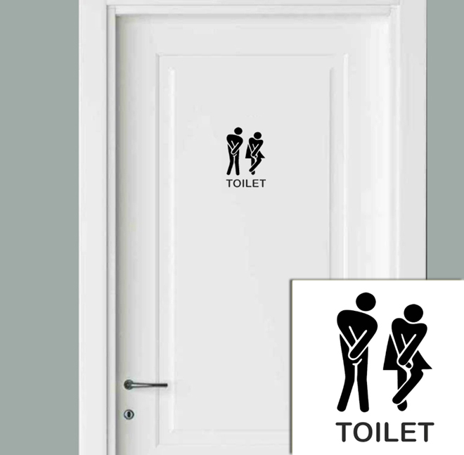 Toilet Door Vinyl Sticker
